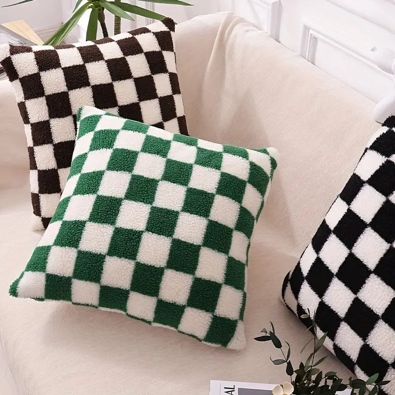 Lisslune | Checkerboard Synthetic Fur Pillowcase