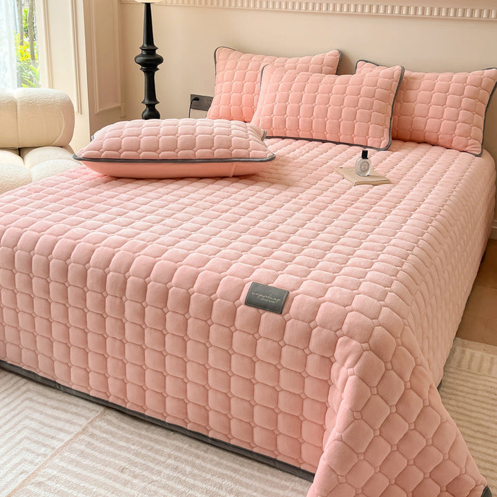 Lisslune | Modern Soft Throw Blanket with Square Texture – Stylish Fluffy Bed & Sofa Cover