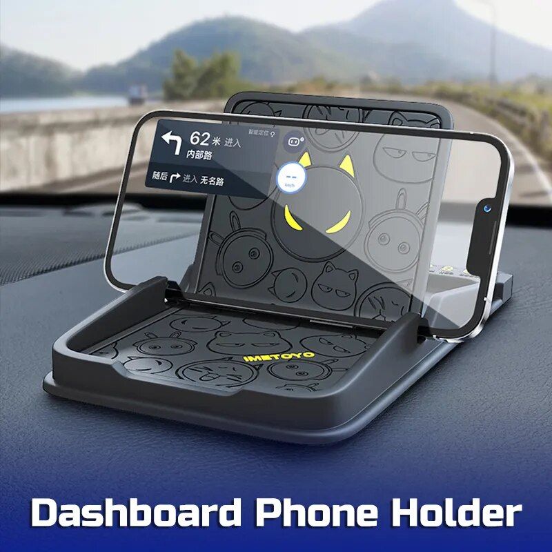 Lisslune | Universal 3-in-1 dashboard silicone phone holder with anti-slip GPS mat