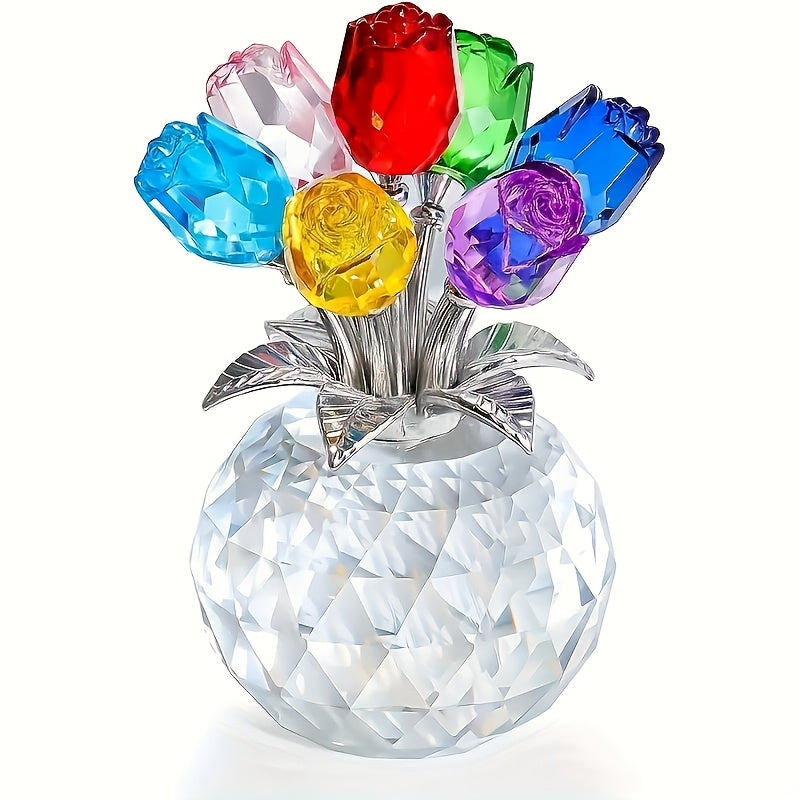 Lisslune | Eternal Crystal Artificial Rose Bouquet – Everlasting Romantic Gift for Valentine’s Day, Anniversaries, Christmas, Mother's or Father's Day