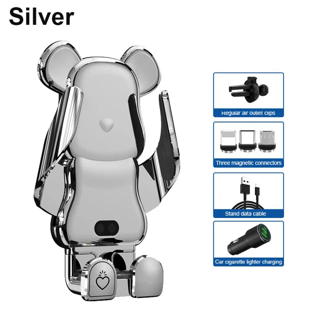 Lisslune | Innovative 15W Wireless Fast Charger Car Phone Holder - Mobile Device Holder for Car Accessories