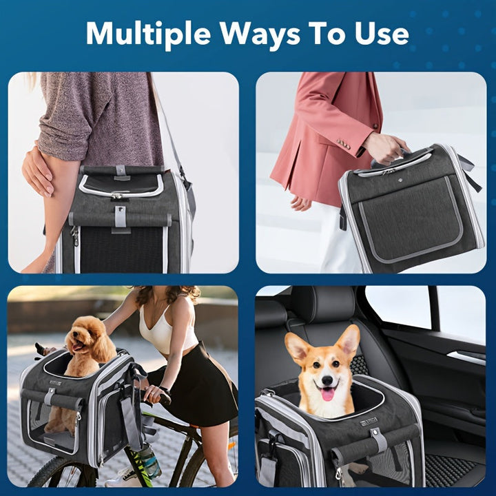 Lisslune | Expandable Pet Bike Basket – Comfortable & Safe Bicycle Carrier for Small Dogs and Cats