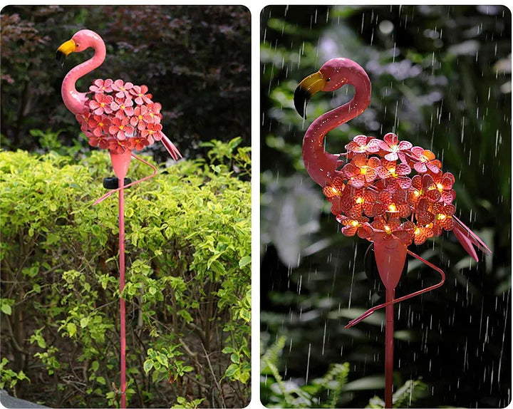 Lisslune | Flamingo Solar Light Metal Art