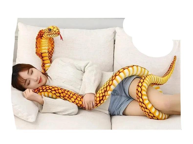 Lisslune | Realistic Cobra Snake Plush Toy - Versatile Educational Cuddly Toy for Home Decor and Play