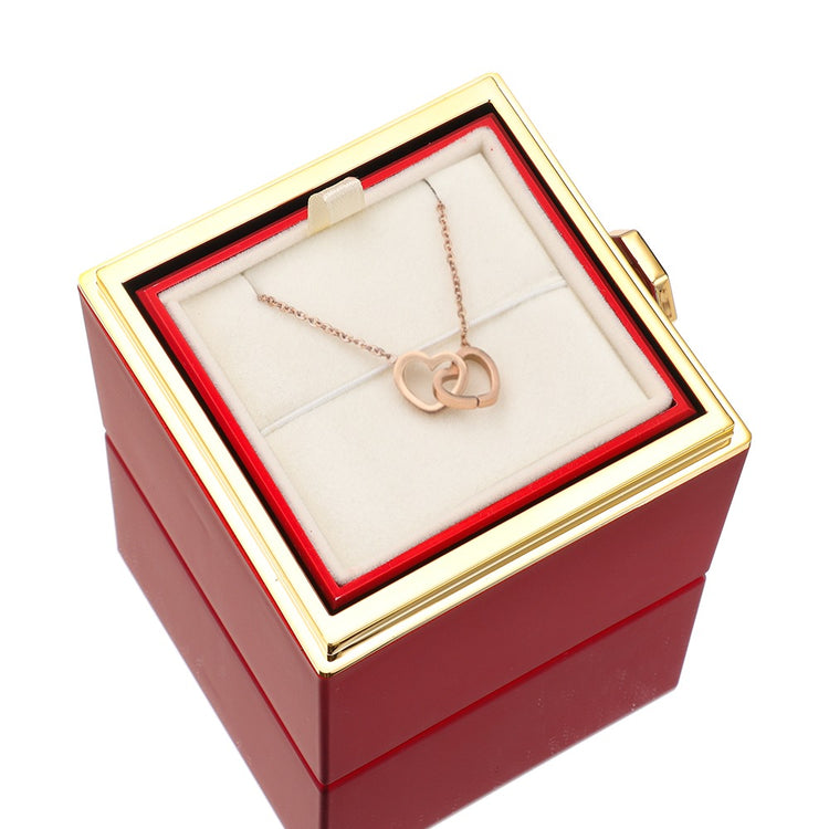 Lisslune | [Ideal Gift] Eternal Rose Box - With engraved necklace & artificial rose