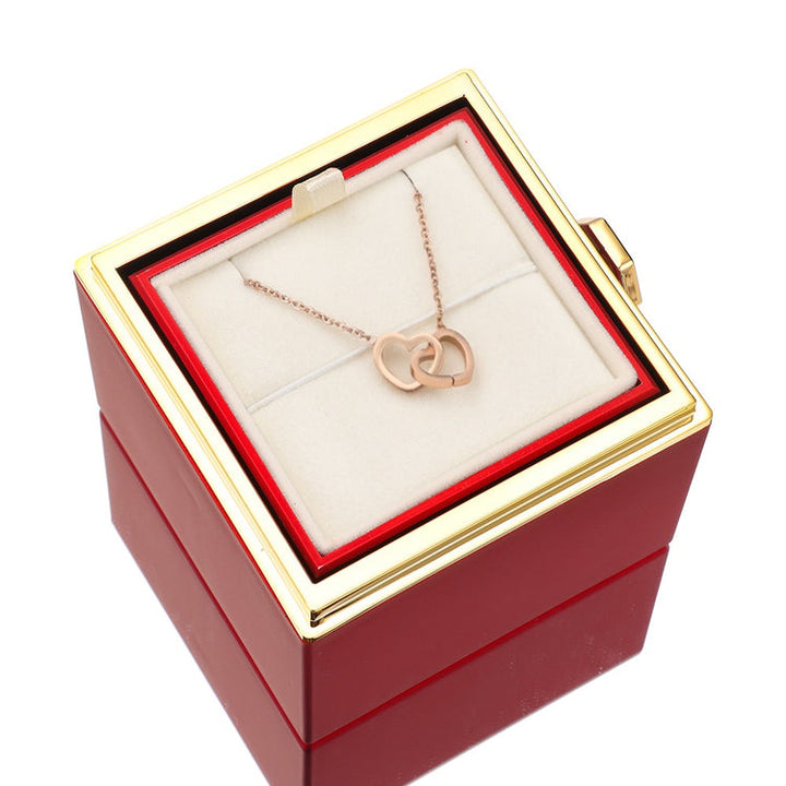 Lisslune | [Ideal Gift] Eternal Rose Box - With engraved necklace & artificial rose