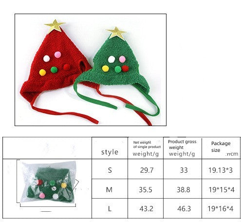 Lisslune | Christmas Pet Hat with Fluff and Golden Edge