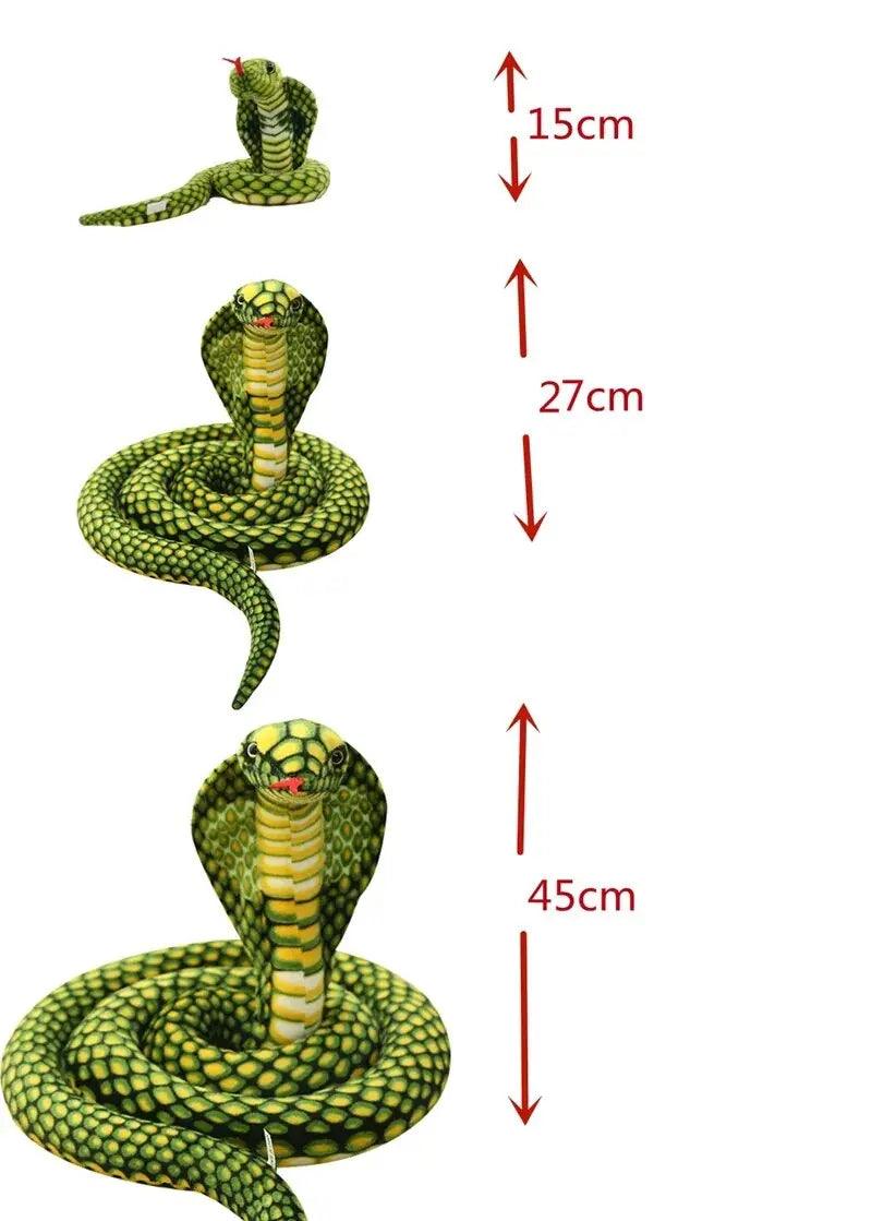 Lisslune | Realistic Cobra Snake Plush Toy - Versatile Educational Cuddly Toy for Home Decor and Play