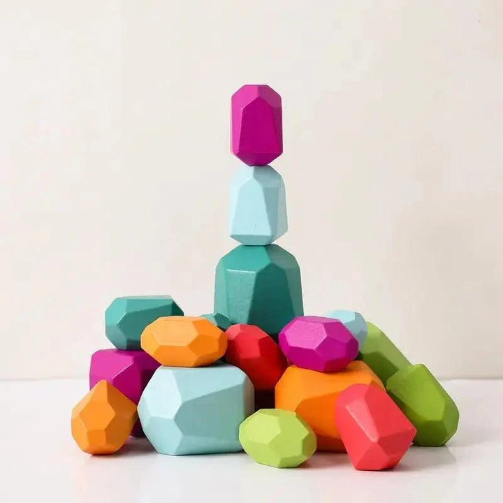 Lisslune | Colorful Wooden Building Blocks Set for Creative Learning and Logical Development
