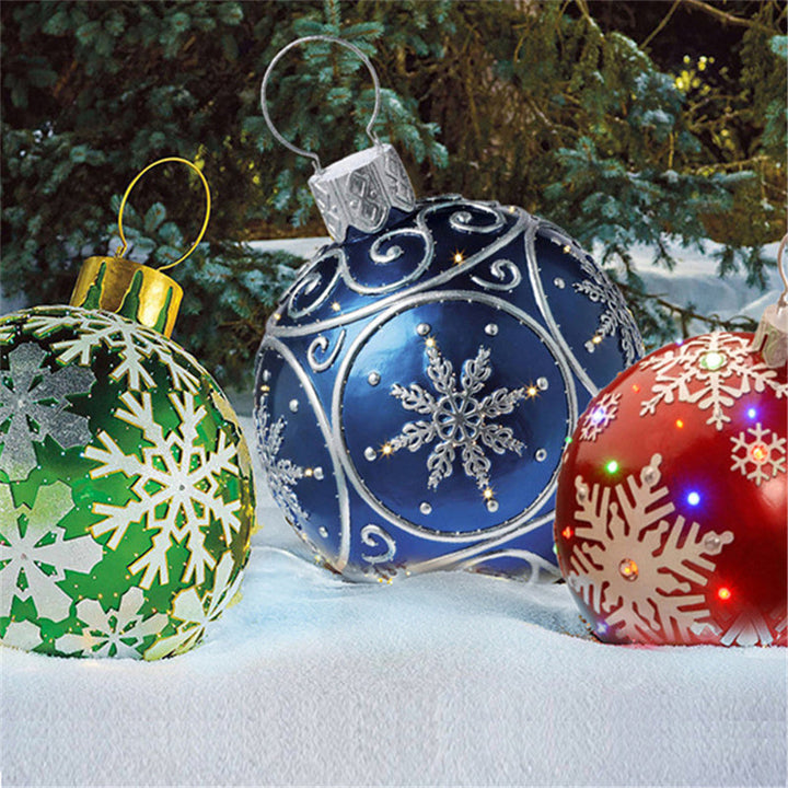 Lisslune | Inflatable Christmas Ball Outdoor Decoration 60cm – Weather Resistant PVC Christmas Decoration