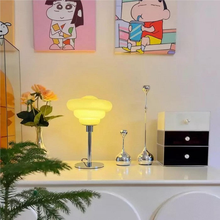 Lisslune | LumaRipple Table Lamp made of textured glass