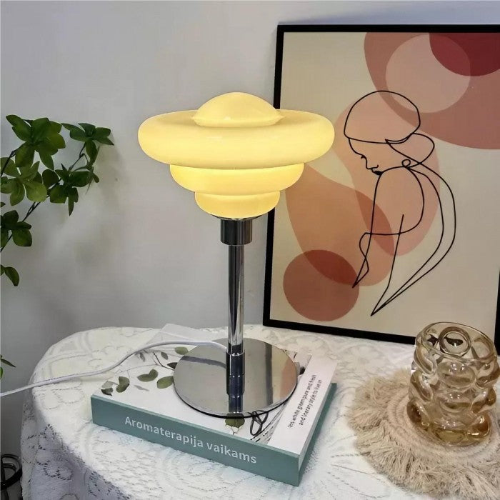 Lisslune | LumaRipple Table Lamp made of textured glass