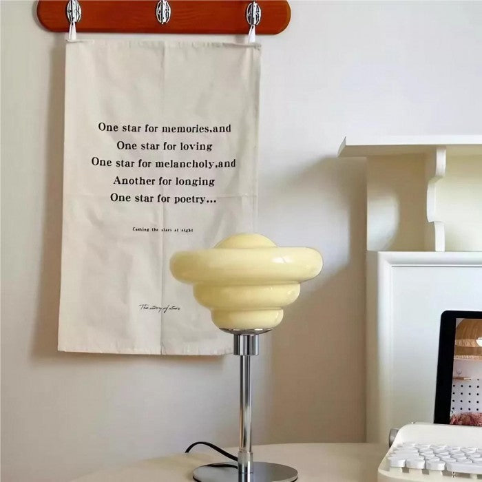 Lisslune | LumaRipple Table Lamp made of textured glass