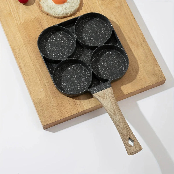 Lisslune | ChefVerra Non-Stick Omelette Pan | 4-hole frying pan for eggs, pancakes, and burgers