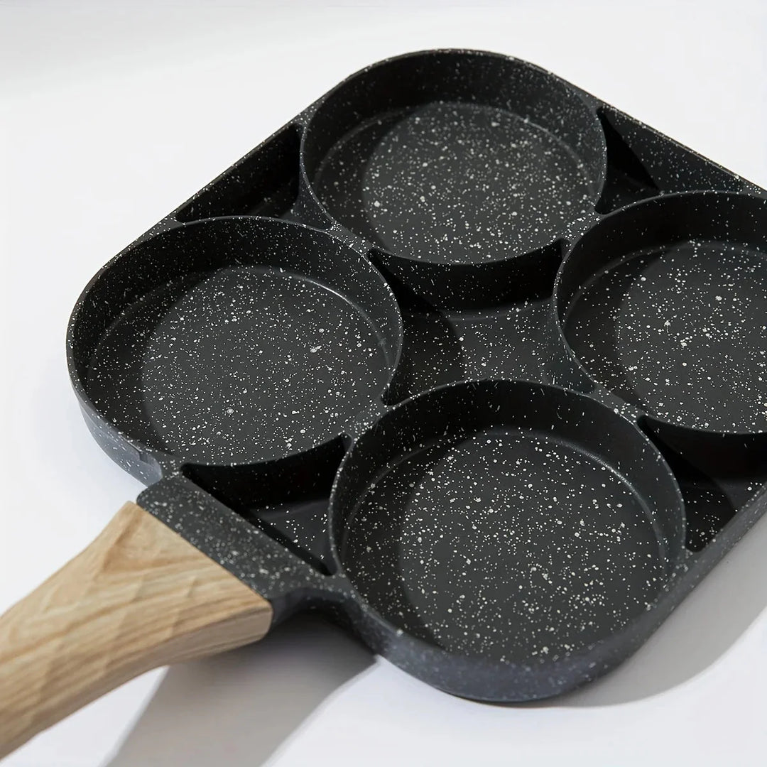 Lisslune | ChefVerra Non-Stick Omelette Pan | 4-hole frying pan for eggs, pancakes, and burgers