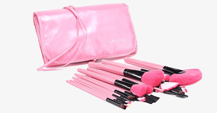 Lisslune | 24-piece Pink Glory Brush Set with free case
