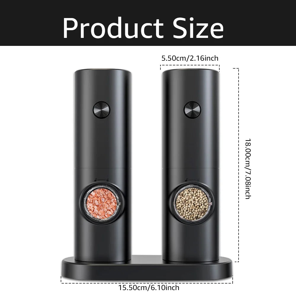Lisslune | Electric Pepper and Salt Grinder Set - SpiceLite