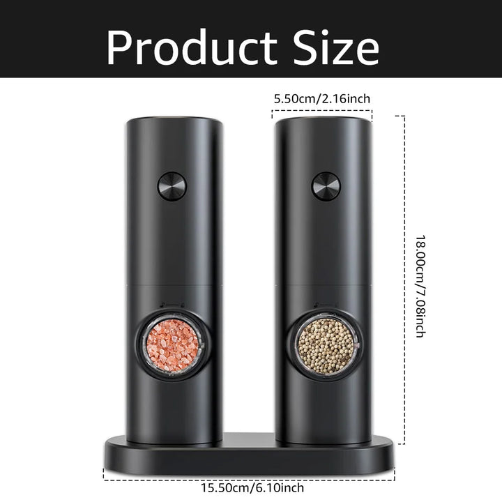 Lisslune | Electric Pepper and Salt Grinder Set - SpiceLite