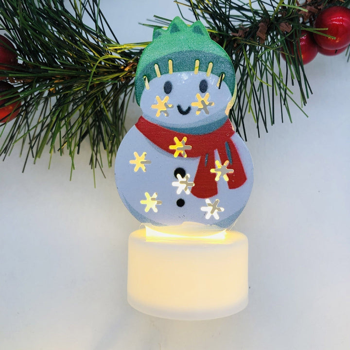 Lisslune | Electronic LED Christmas Candle Lamps - Set of 10 – Adorable Santa, Snowman & Tree Night Lights for Festive Home, Party, & Garden Décor