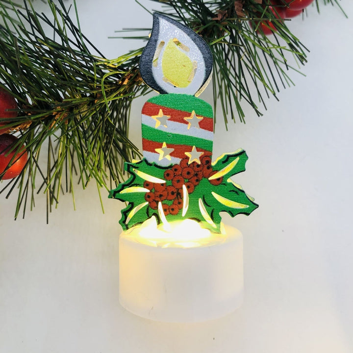 Lisslune | Electronic LED Christmas Candle Lamps - Set of 10 – Adorable Santa, Snowman & Tree Night Lights for Festive Home, Party, & Garden Décor