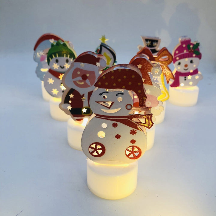 Lisslune | Electronic LED Christmas Candle Lamps - Set of 10 – Adorable Santa, Snowman & Tree Night Lights for Festive Home, Party, & Garden Décor