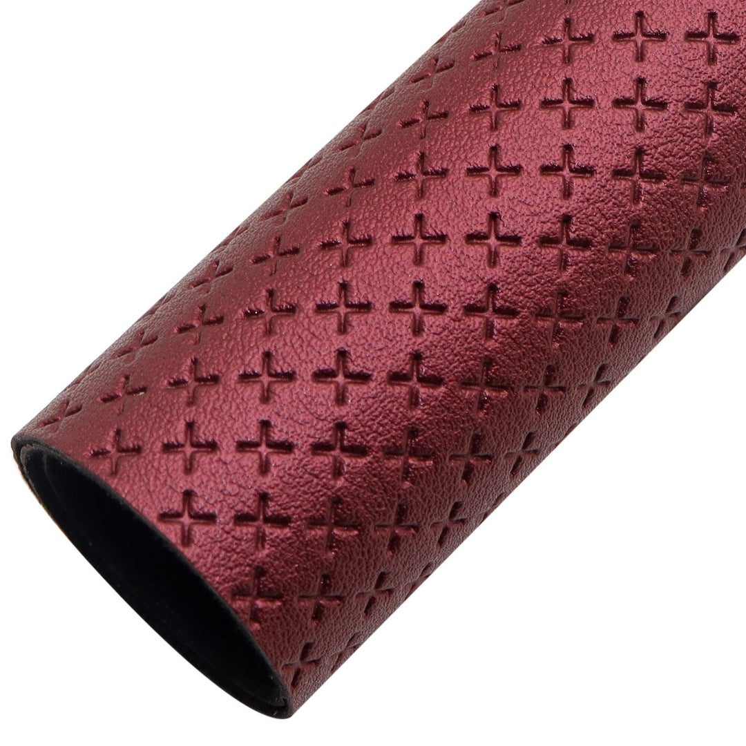 Lisslune | Elegant Artisan Cross-Pattern Synthetic Leather Leaf for Creative Projects