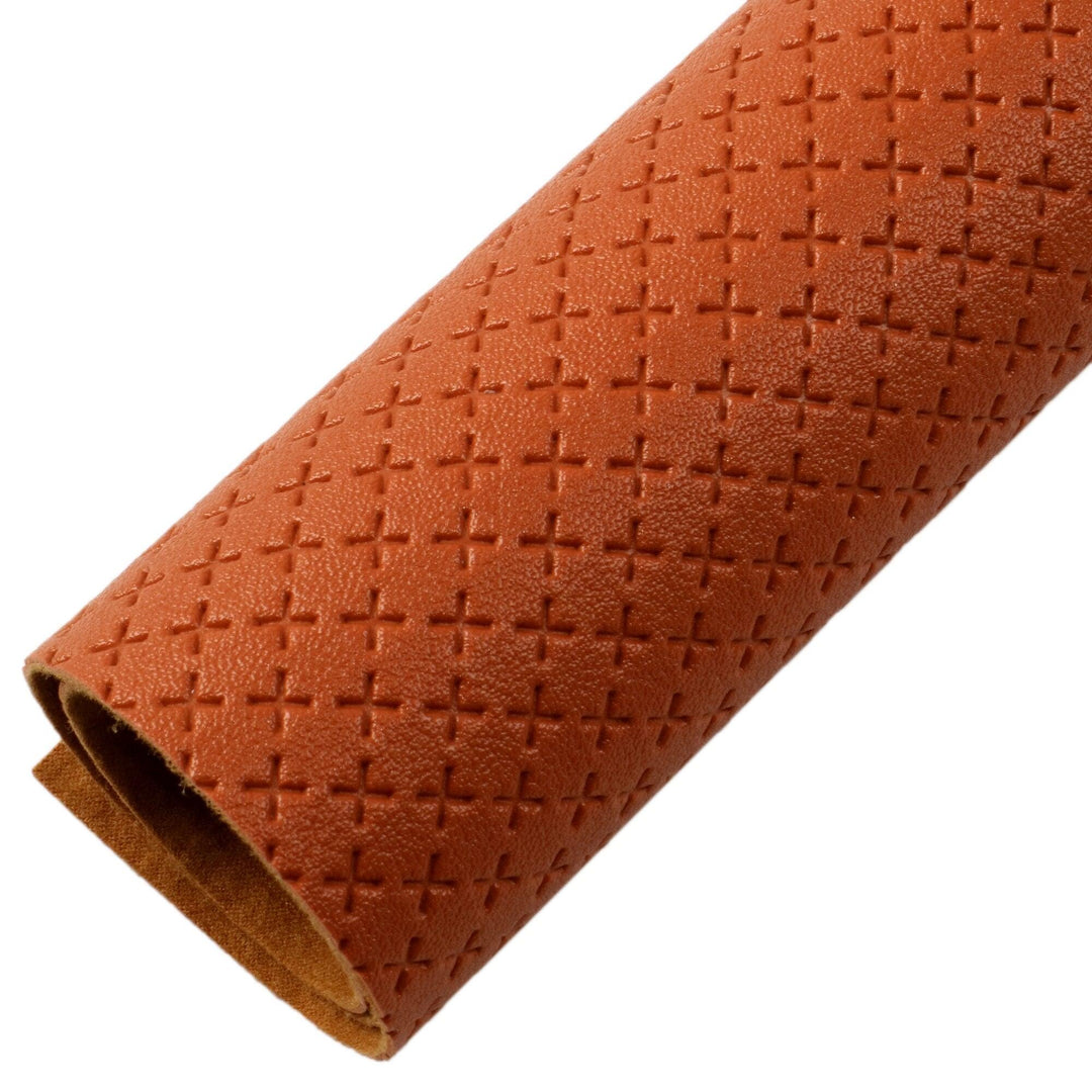 Lisslune | Elegant Artisan Cross-Pattern Synthetic Leather Leaf for Creative Projects
