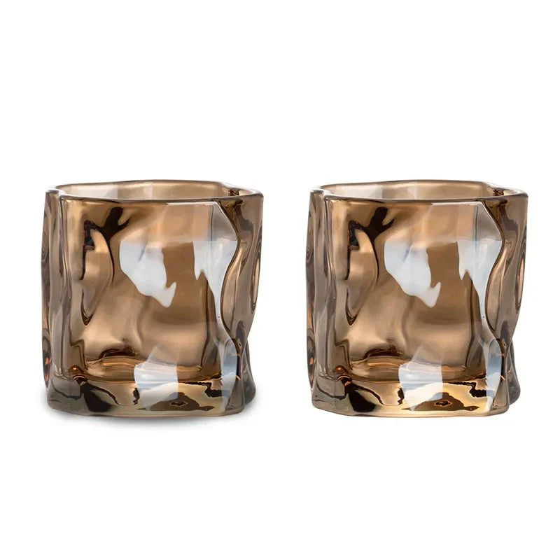Lisslune | Elegant Glacier Ripple Whisky Glass