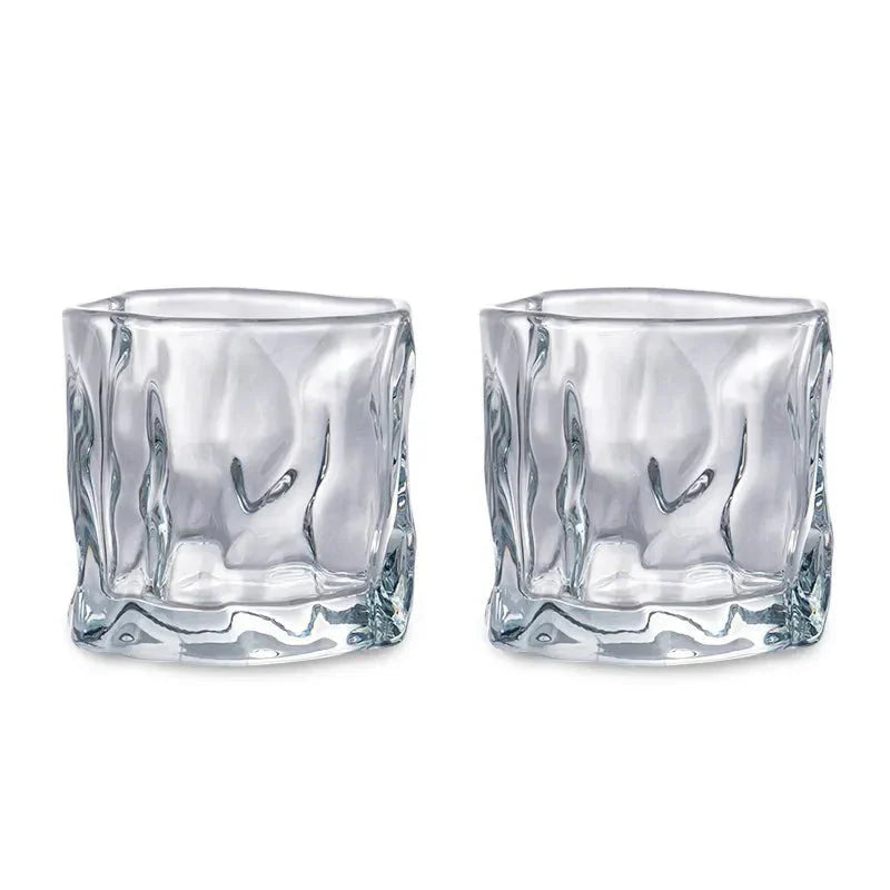 Lisslune | Elegant Glacier Ripple Whisky Glass