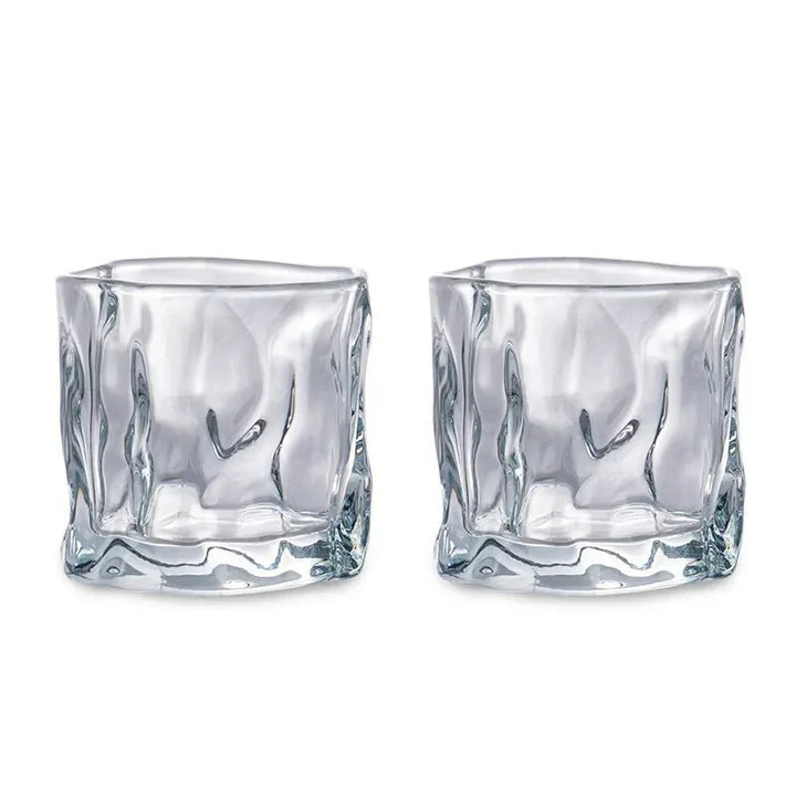 Lisslune | Elegant Glacier Ripple Whisky Glass