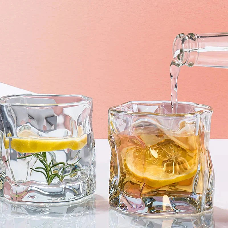Lisslune | Elegant Glacier Ripple Whisky Glass