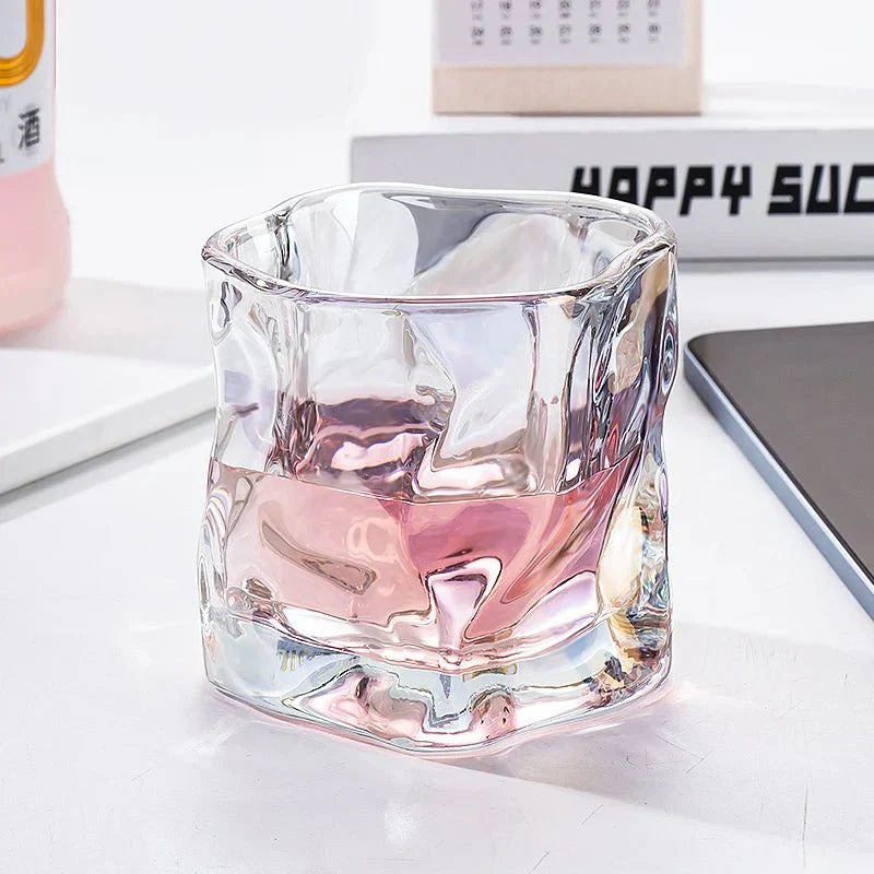 Lisslune | Elegant Glacier Ripple Whisky Glass
