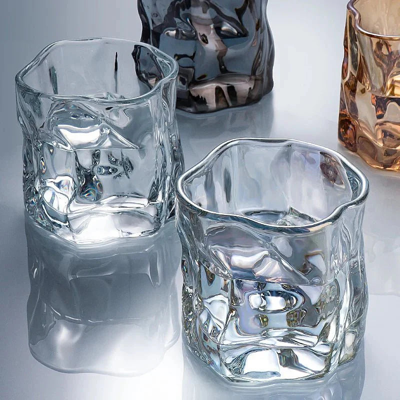Lisslune | Elegant Glacier Ripple Whisky Glass