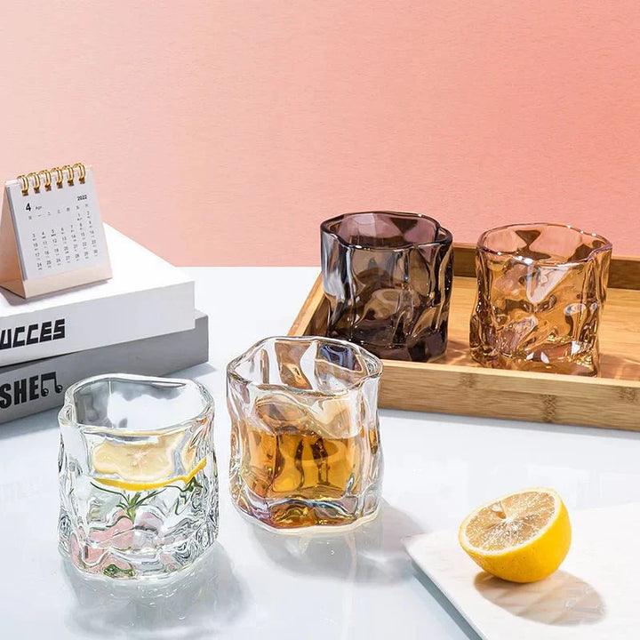 Lisslune | Elegant Glacier Ripple Whisky Glass