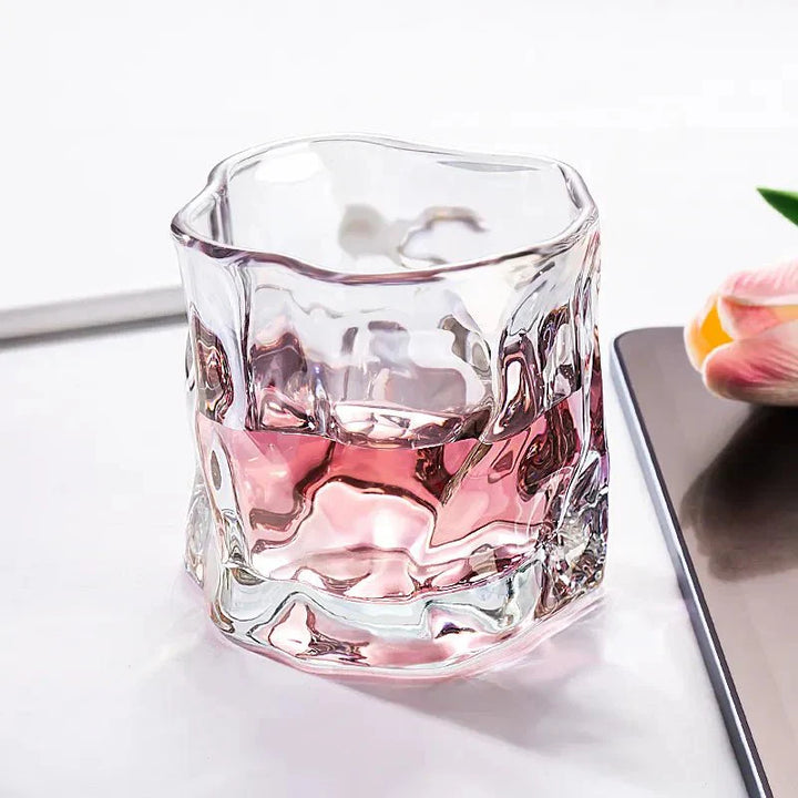 Lisslune | Elegant Glacier Ripple Whisky Glass