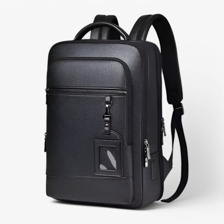Lisslune | EXECUTREK – Elegant Leather Laptop Backpack with USB Port