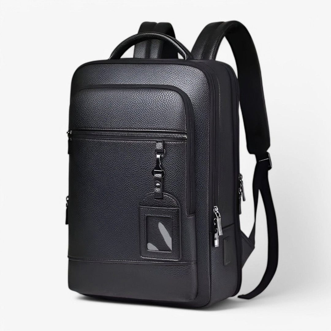 Lisslune | EXECUTREK – Elegant Leather Laptop Backpack with USB Port