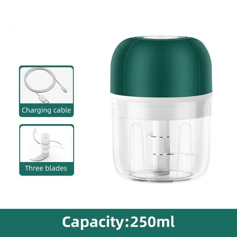 Lisslune | ChopEase Electric Garlic Press – USB Rechargeable – Compact & Powerful – 250ml