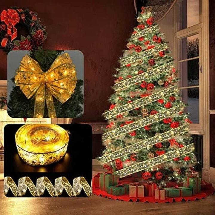 Lisslune | Enchanting Ribbon Fairy Lights – Christmas Tree Ornaments & Home Décor for a Magical New Year’s Celebration!