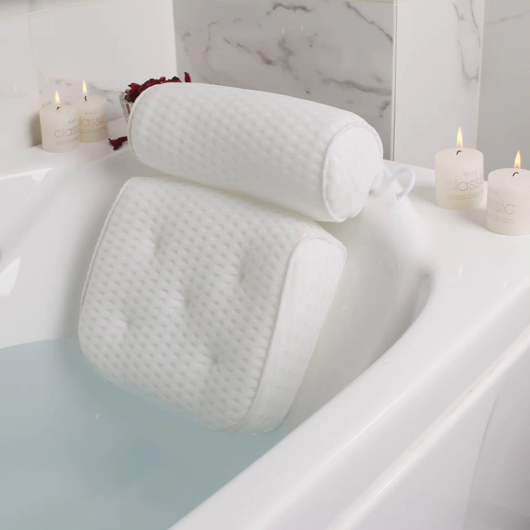 Lisslune | ErgoRelax Bath Pillow – Ergonomic, Quick-Drying Spa Pillow with Anti-Slip Suction Cups for Neck, Shoulder, and Back Support