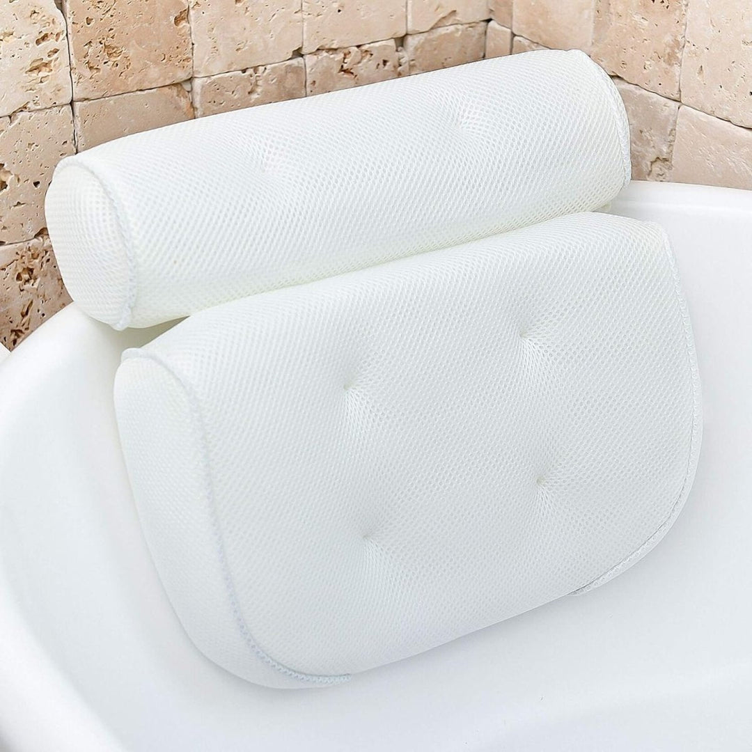 Lisslune | ErgoRelax Bath Pillow – Ergonomic, Quick-Drying Spa Pillow with Anti-Slip Suction Cups for Neck, Shoulder, and Back Support