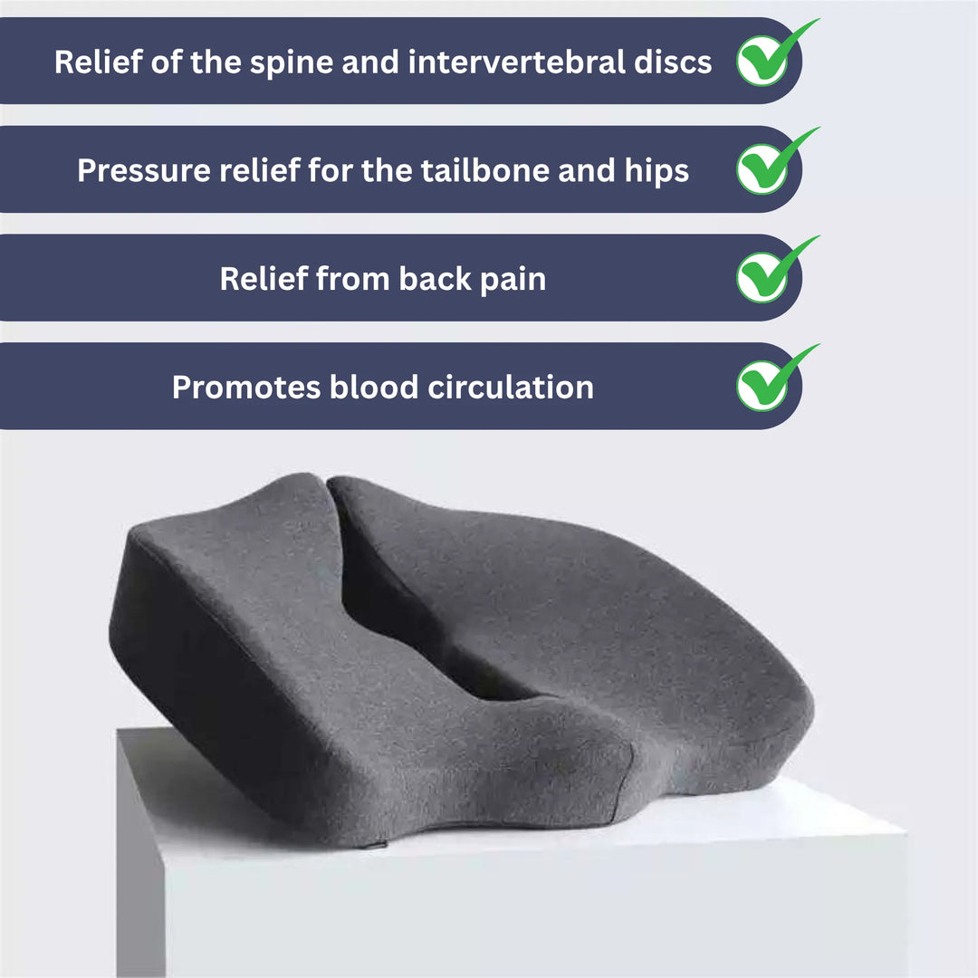 Lisslune | Orthopedic Pressure Relief Pillow | Contoured Design for Back and Neck Support at Home or Travel