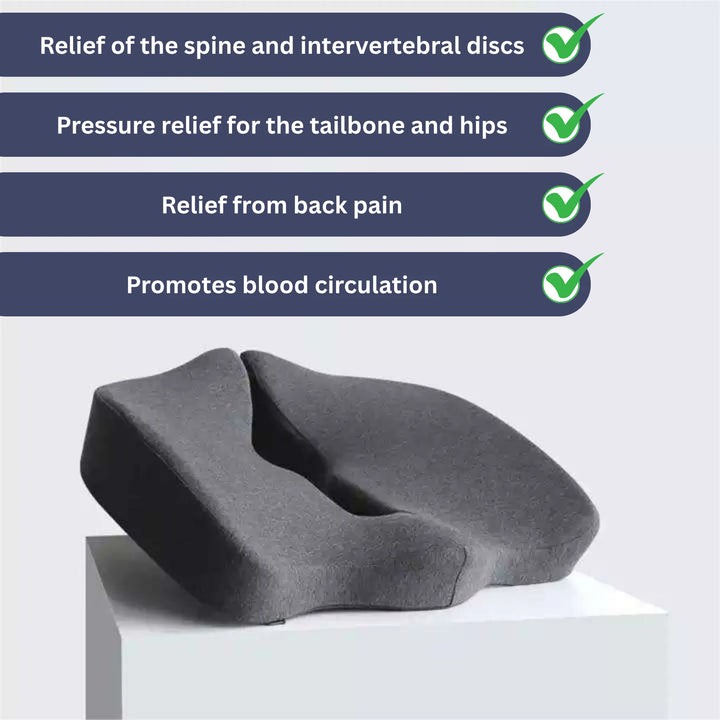 Lisslune | Orthopedic Pressure Relief Pillow | Contoured Design for Back and Neck Support at Home or Travel