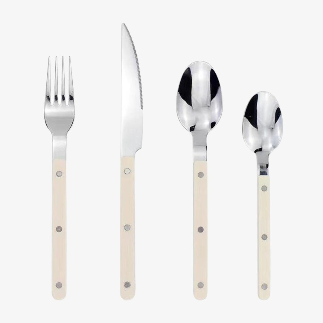Lisslune | ETERNISERVE – 24-Piece Engraved Stainless Steel Cutlery Set for 6