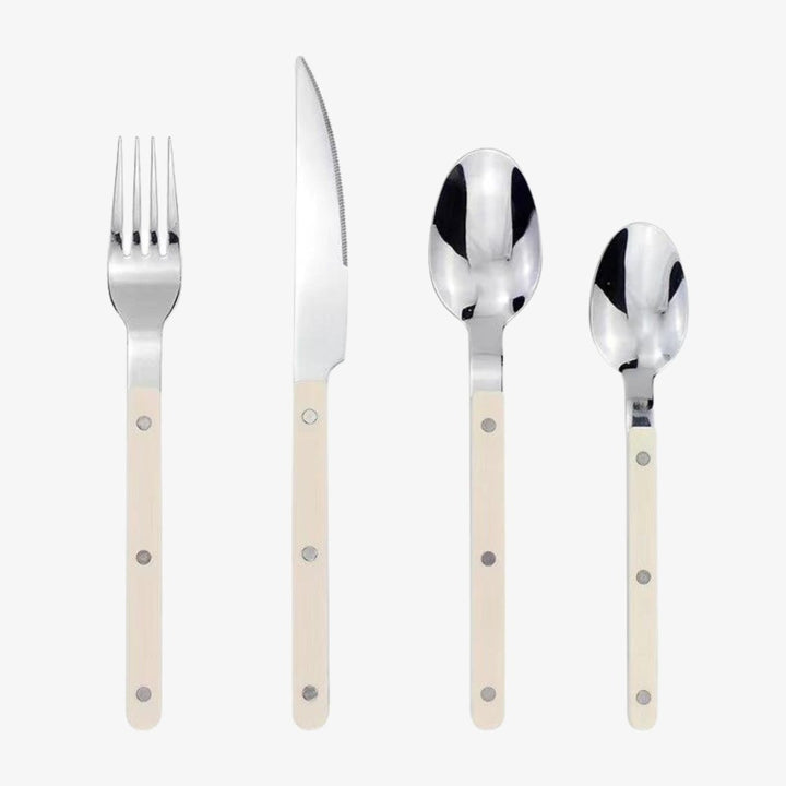 Lisslune | ETERNISERVE – 24-Piece Engraved Stainless Steel Cutlery Set for 6
