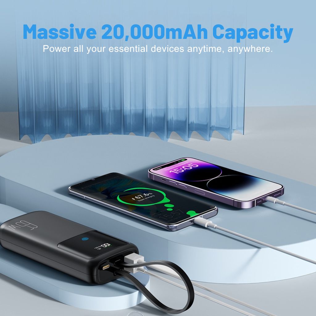 Lisslune | VoltMate Pro 65W – Smart Multicharge Powerbank with Touch Display