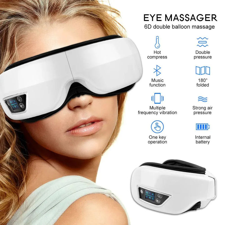 Lisslune | Eyeglow Smart 6D – Eye Massager with Heat, Vibration & Bluetooth for Screen-Weary Eyes