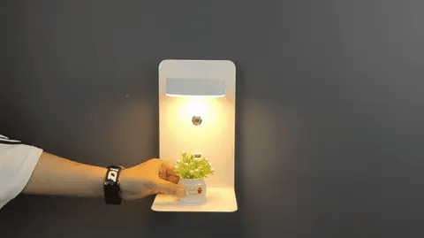 Lisslune | LED Wall Light with Shelf | Soft Glow, Modern Design & Ideal for Creating a Festive Atmosphere in Your Bedroom