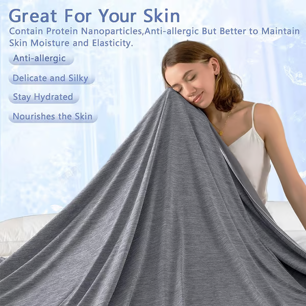 Lisslune | The Cold Blanket – Lightweight Summer Throw That Keeps You Cool, Dry & Rested All Night | Best Blanket for Hot Sleepers & Night Sweats