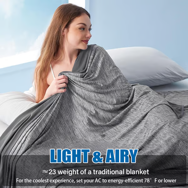 Lisslune | The Cold Blanket – Lightweight Summer Throw That Keeps You Cool, Dry & Rested All Night | Best Blanket for Hot Sleepers & Night Sweats